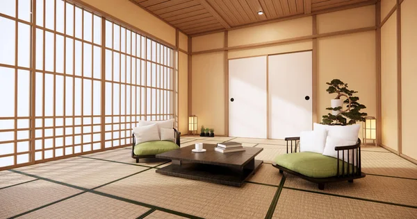 Mock up, Designed specifically in Japanese style, empty room. 3D rendering