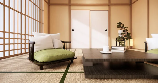 Mock Designed Specifically Japanese Style Empty Room Rendering — Stock Photo, Image