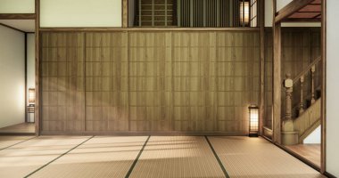 Tatami paspas zemini, oda Japon tarzı geleneksel. 3B görüntüleme