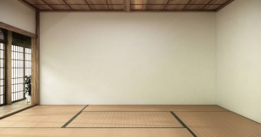 Tatami paspas zemini, oda Japon tarzı geleneksel. 3B görüntüleme