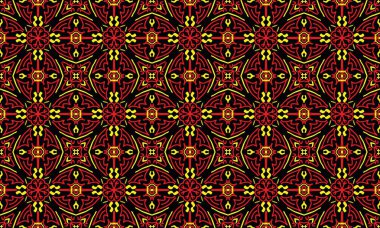 Çok renkli geometrik şekillerin kesintisiz sonsuz tekrarlayan parlak süsleme