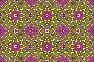 Çok renkli geometrik şekillerin kesintisiz sonsuz tekrarlayan parlak süsleme