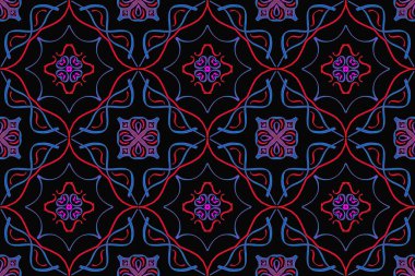 Çok renkli geometrik şekillerin kesintisiz sonsuz tekrarlayan parlak süsleme