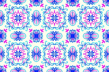 Farklı renklerde kesintisiz sonsuz tekrarlanan çok renkli parlak süs