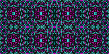 Farklı renklerde kesintisiz sonsuz tekrarlanan çok renkli parlak süs