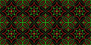 Farklı renklerde kesintisiz sonsuz tekrarlanan çok renkli parlak süs