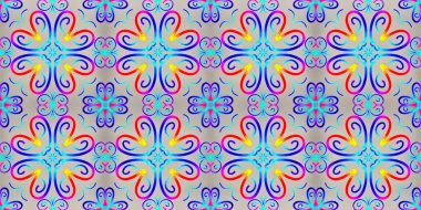 Farklı renklerde kesintisiz sonsuz tekrarlanan çok renkli parlak süs