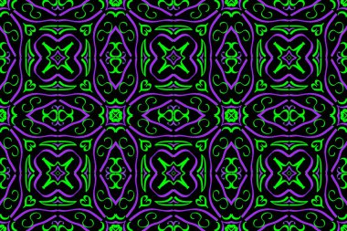 Farklı renklerde kesintisiz sonsuz tekrarlanan çok renkli parlak süs