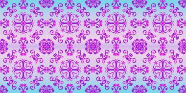 Farklı renklerde kesintisiz sonsuz tekrarlanan çok renkli parlak süs