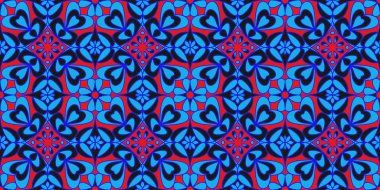 Farklı renklerde kesintisiz sonsuz tekrarlanan çok renkli parlak süs