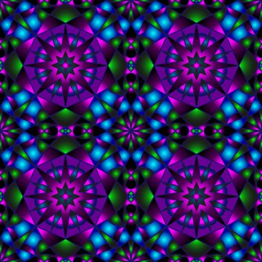 Farklı renklerde kesintisiz sonsuz tekrarlanan çok renkli parlak süs