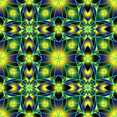 Farklı renklerde kesintisiz sonsuz tekrarlanan çok renkli parlak süs