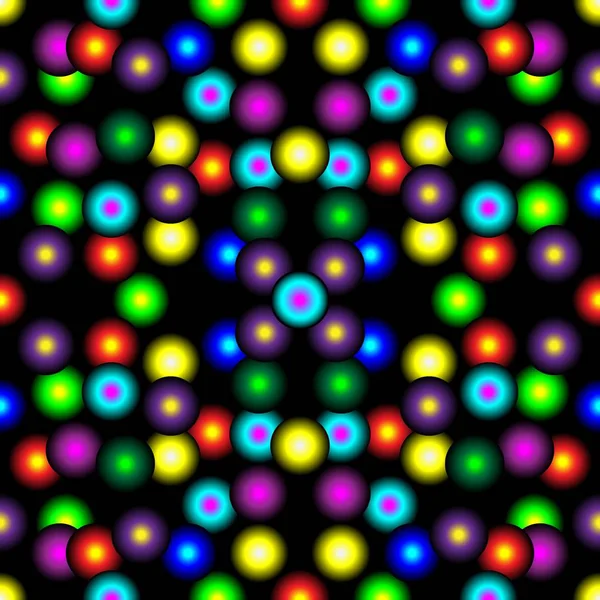 Senza Soluzione Continuità Infinito Ripetizione Multicolore Ornamento Luminoso Diversi Colori — Foto Stock