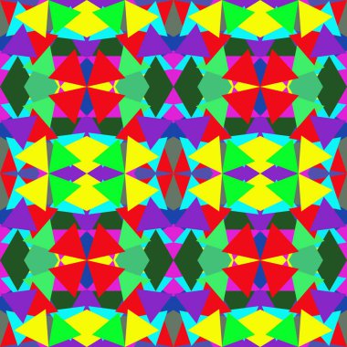 Farklı renklerde kesintisiz sonsuz tekrarlanan çok renkli parlak süs