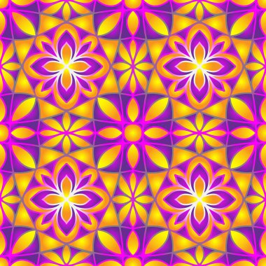 Farklı renklerde kesintisiz sonsuz tekrarlanan çok renkli parlak süs