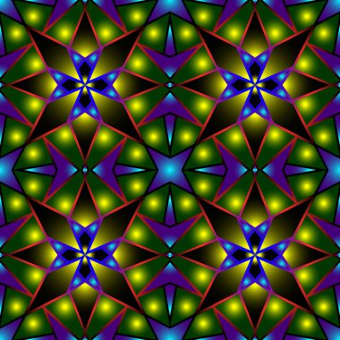 Farklı renklerde kesintisiz sonsuz tekrarlanan çok renkli parlak süs