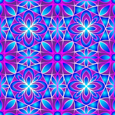 Farklı renklerde kesintisiz sonsuz tekrarlanan çok renkli parlak süs