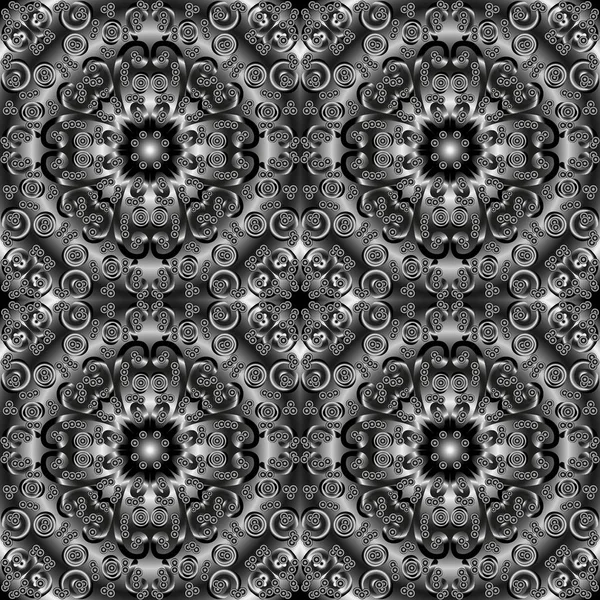 Bezszwowe Nieskończony Powtarzający Czarno Biały Monochromatyczny Jasny Ornament Różnych Kolorach — Zdjęcie stockowe