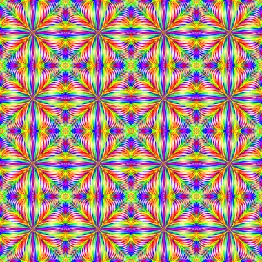 Toplam arkaplanda farklı renklerin kusursuz ve sonsuz tekrarlanan parlak süslemesi