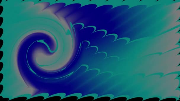 青い色合いの渦巻き模様 アブストラクトモーショングラフィックス フラクタルアニメーション 美しい明るい飾り エンドレスサイクル — ストック動画