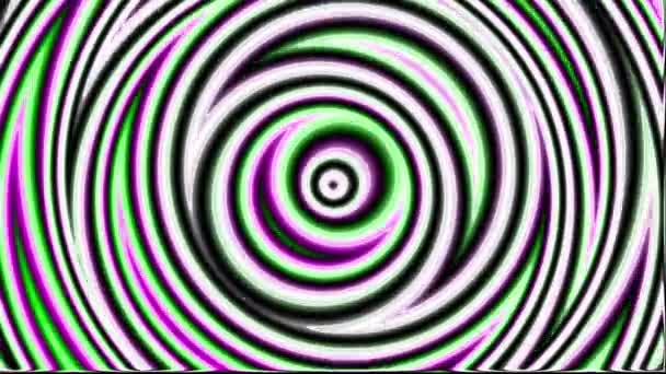 Animated Video Immersion Fractal Circles Stripes Different Shades Mesmerizing Hypnotic — Stock Video