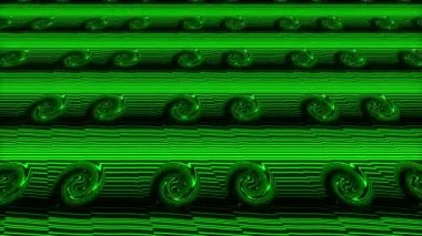 Bukleler, sağdan sola doğru hareket eden yeşil çizgilerle koyu bir arkaplanda oluşur.