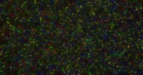 Разноцветные Светящиеся Точки Движутся Центра Зрителю Звёздный Взрыв — стоковое видео