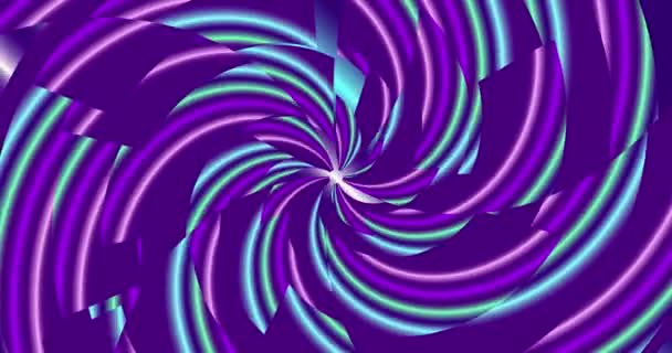 Spiralny Fraktal Magenta Niebieski Zielony Lawendowy Porusza Się Odległości Środka — Wideo stockowe