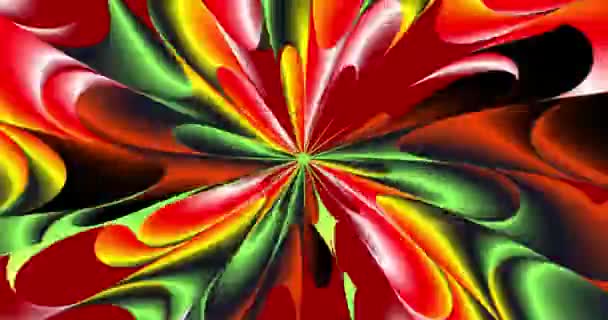 Rayos Brillantes Multicolores Forma Flor Cambiar Forma Color — Vídeo de stock