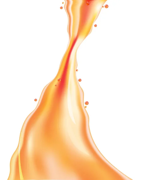 Orange Juice Jet Met Spray Vector Illustratie — Stockvector