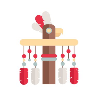 Kabile etnik Totem direği. Kızılderili Tema.