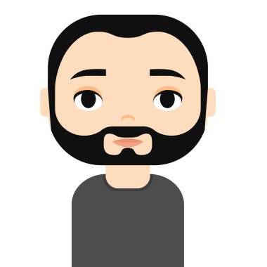 Gülümseyen yüzler ile adam Avatar. Erkek çizgi film karakteri. İş adamı. Yakışıklı insanlar simgesi.