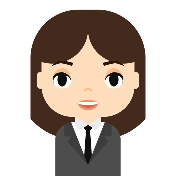 Woman Avatar with Smiling face. Female Cartoon Character. Businesswoman. Beautiful People Icon. — Stock Vector