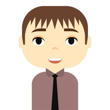 Gülümseyen yüzler ile adam Avatar. Erkek çizgi film karakteri. İş adamı. Yakışıklı insanlar simgesi. Ofis çalışanları.