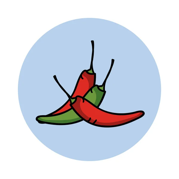 Chili Pepper Hand Drawn Icon. Cartoon Vegetable. Healthy Vegetarian Product. Fresh Farm Market Vegetable. — Stock Vector
