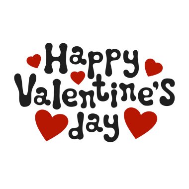 Yazı romantik ifade mutlu sevgililer günü. Handdrawn dekoratif unsur. Aşk arzusu. El yazısı vektör hat.