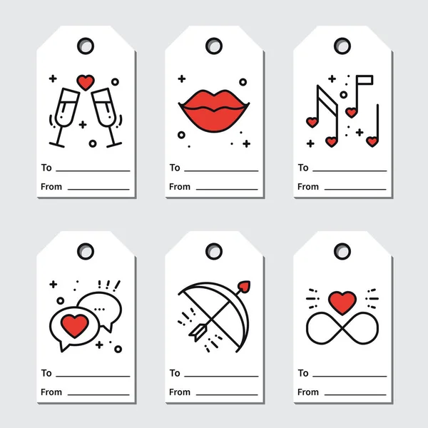 St Valentinstag Geschenkanhänger. druckbare Tags Collection. Liebe, Romantik, Hochzeitsthema. Urlaubsanspruch. — Stockvektor