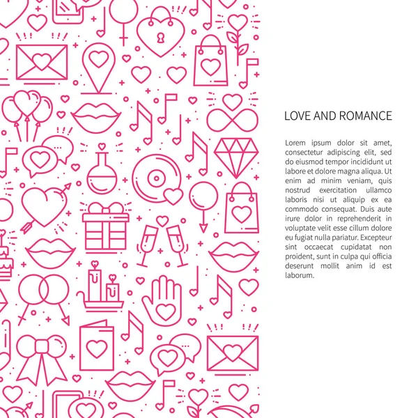 Love line pattern concept mit Platz für Ihren Text. Valentinstag. Liebe, Romantik, Hochzeit, Beziehung aus Design-Thema. einzigartiger Druck. — Stockvektor