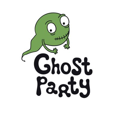 Hayalet partisi. Halloween tema. Handdrawn yazı ifade. Cadılar Bayramı için tasarım öğesi. Vektör el yazısı hat alıntı.