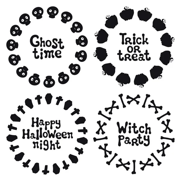Halloween rámečky. Handdrawn písma fráze. Designový prvek pro Halloween. Nabídka ručně kaligrafie vektorové. — Stockový vektor