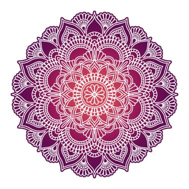 Degrade mandala. Daire etnik süsleme. Elle çizilmiş geleneksel Hint yuvarlak öğe. Manevi meditasyon yoga kına tema. Benzersiz baskı. Tasarım şablonu.