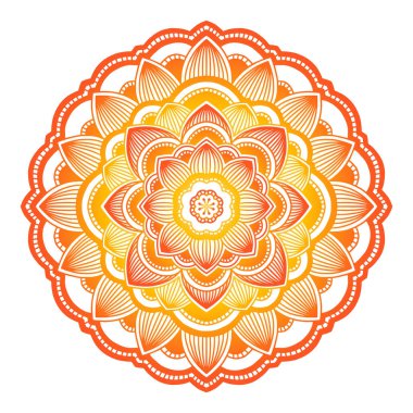 Degrade mandala. Daire etnik süsleme. Elle çizilmiş geleneksel Hint yuvarlak öğe. Manevi meditasyon yoga kına tema. Benzersiz baskı. Tasarım şablonu.