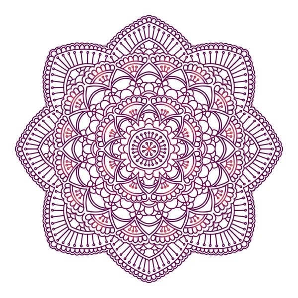 Degrade mandala. Daire etnik süsleme. Elle çizilmiş geleneksel Hint yuvarlak öğe. Manevi meditasyon yoga kına tema. Benzersiz baskı. Tasarım şablonu.