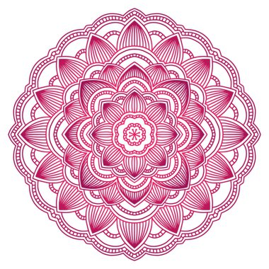 Mandala. Etnik yuvarlak süsleme. Elle çizilmiş Hint motifi. Mehdi meditasyon yoga kına tema. Benzersiz gül çiçek Yazdır.
