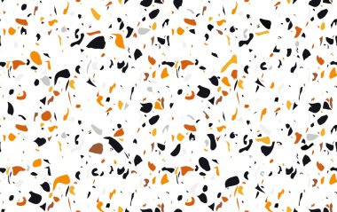 Doğal taş, granit, cam, kuvars, beton ile Terrazzo desen tasarımı. Canlı renklerde mermer doku. Trend Arka Plan.