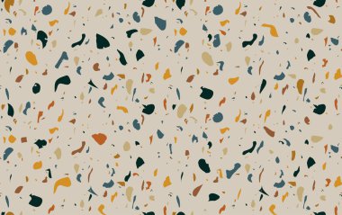 Terrazzo repeating seamless pattern. Texture composed of natural stone, glass, quartz, concrete, marble, quartz. Classic italian type of floor. Background.