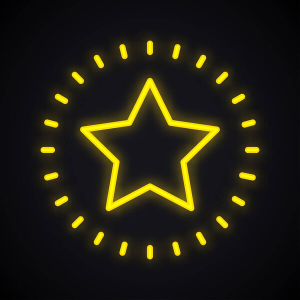 Неоновая звезда. Светящийся символ формы звезды
.