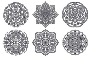 Mandala. Etnik yuvarlak süsleme. El Hint kına motifi çekilmiş. Mehdi meditasyon yoga tema. Benzersiz çiçek Yazdır.