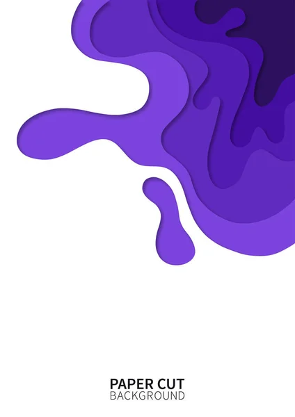 Papel cortado fondo. Banner vertical con capas de formas onduladas 3D. Diseño de papel realista abstracto. Arte de talla púrpura. Diseño de vectores para volantes, carteles, invitaciones . — Archivo Imágenes Vectoriales