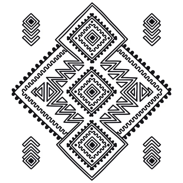 Formas tribales. Patrón étnico. Estampado de geometría sagrada en estilo africano, mexicano, americano, indio. Los motivos étnicos y tribales se pueden utilizar para textiles, alfombras, libros para colorear . — Vector de stock